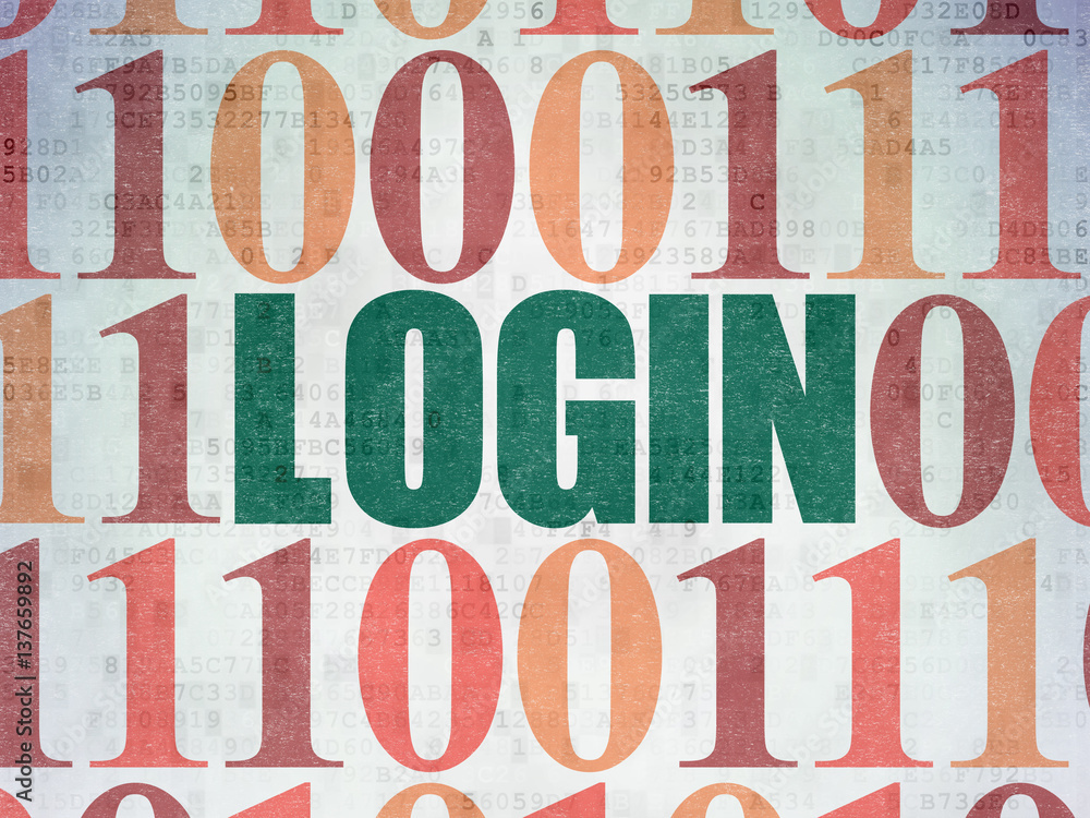Security concept: Login on Digital Data Paper background