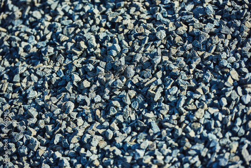 Background of gravel. Extraction of gravel.