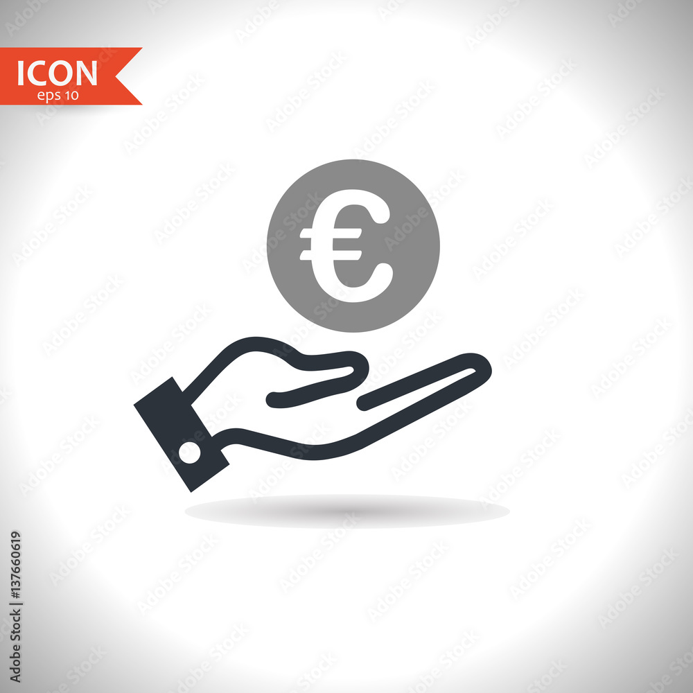 Cash in hand icon. Vector, illustration, eps10. Cash in hand icon. Vector, illustration, eps10.