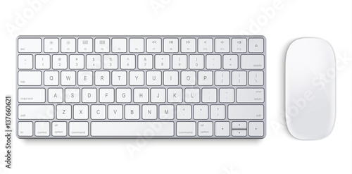 Magic Keyboard and Magic Mouse on a white background