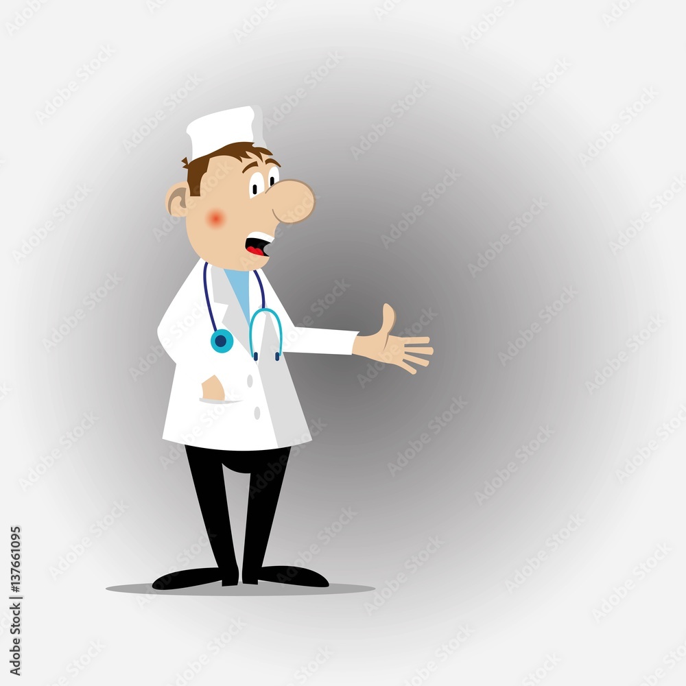 medical doctor with stethoscope offers to go to counseling. vector illustration medical doctor with stethoscope offers to go to counseling. vector illustration