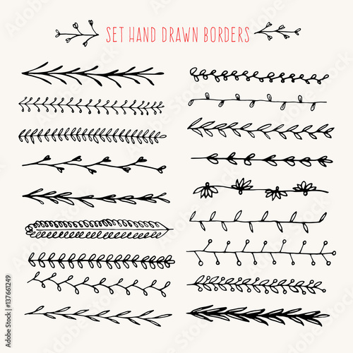 Set hand drawn line border.