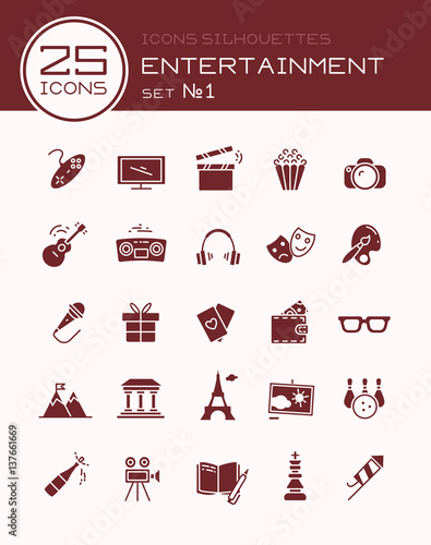 Icons silhouettes entertainment set №1