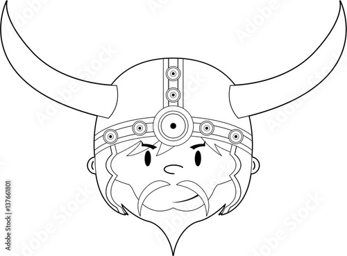 Cartoon Colour In Norse Viking Warrior