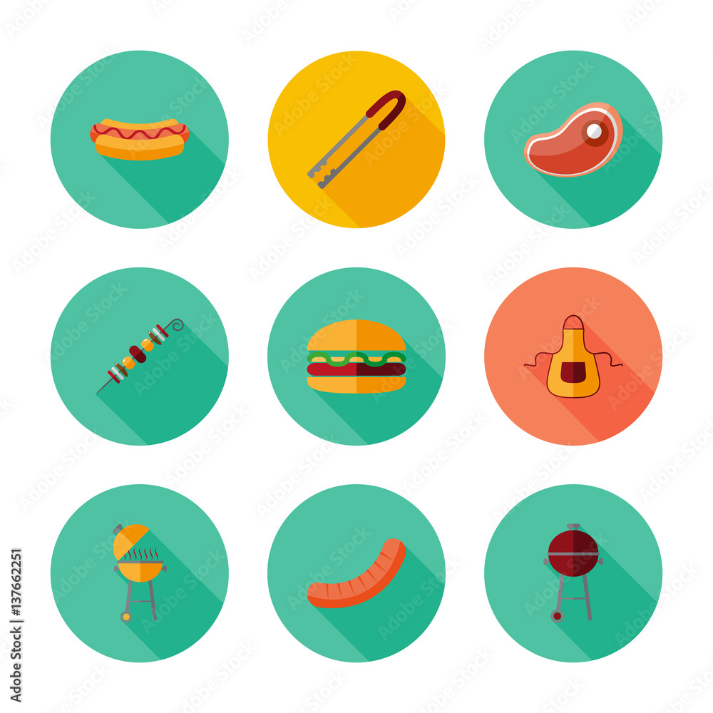 BBQ. Icon set. BBQ. Icon set.