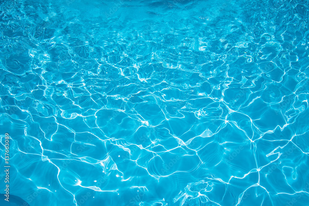 Blue water surface and ripple wave in pool Blue water surface and ripple wave in pool