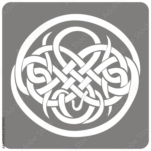 monochrome icon with Celtic art and ethnic ornaments for your design