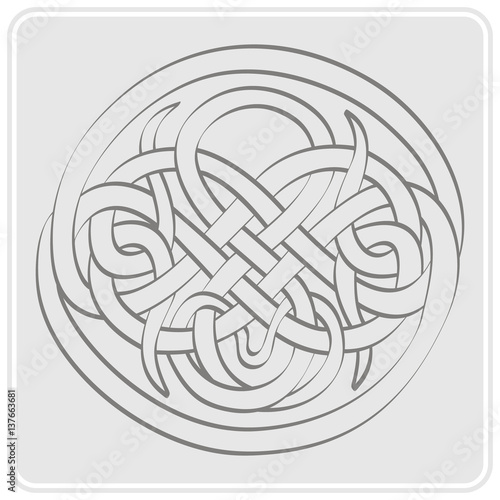 monochrome icon with Celtic art and ethnic ornaments for your design