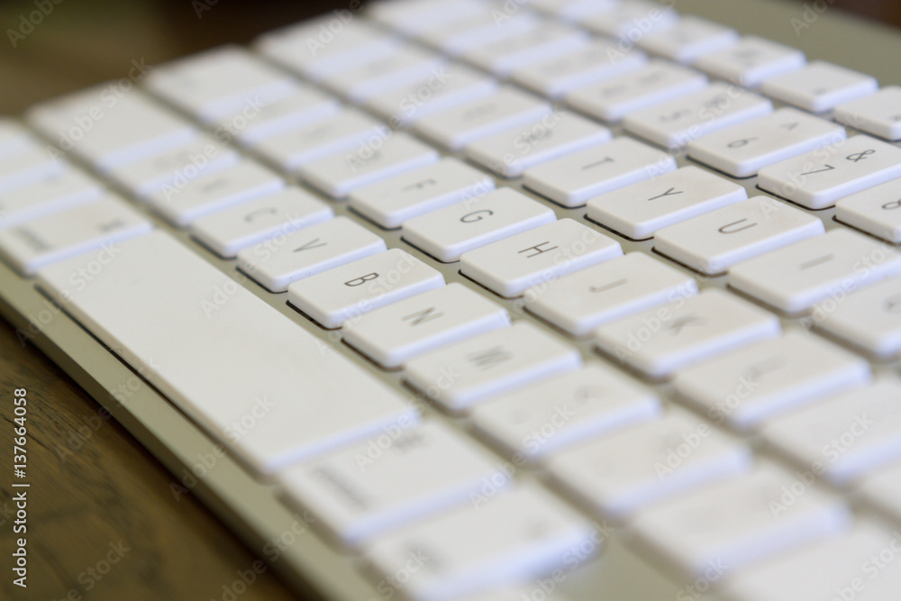 Close up shot of a modern laptop keyboard