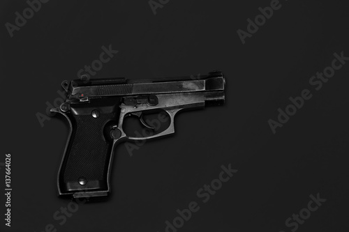 old pistol black and white image