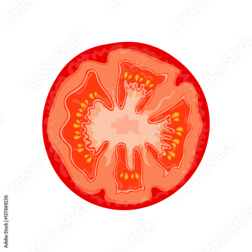 a slice of tomato isolated on white background