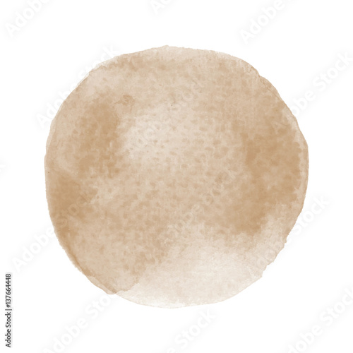 Brown round watercolor on white background © giftography