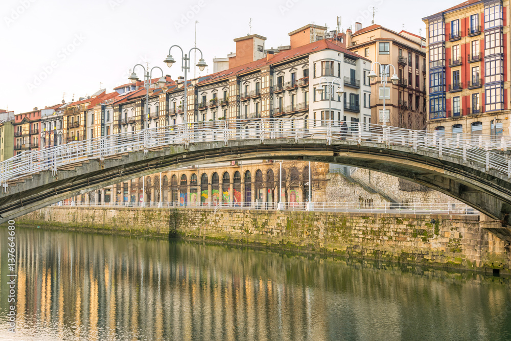 reflections at Bilbao vintage houses, Spain