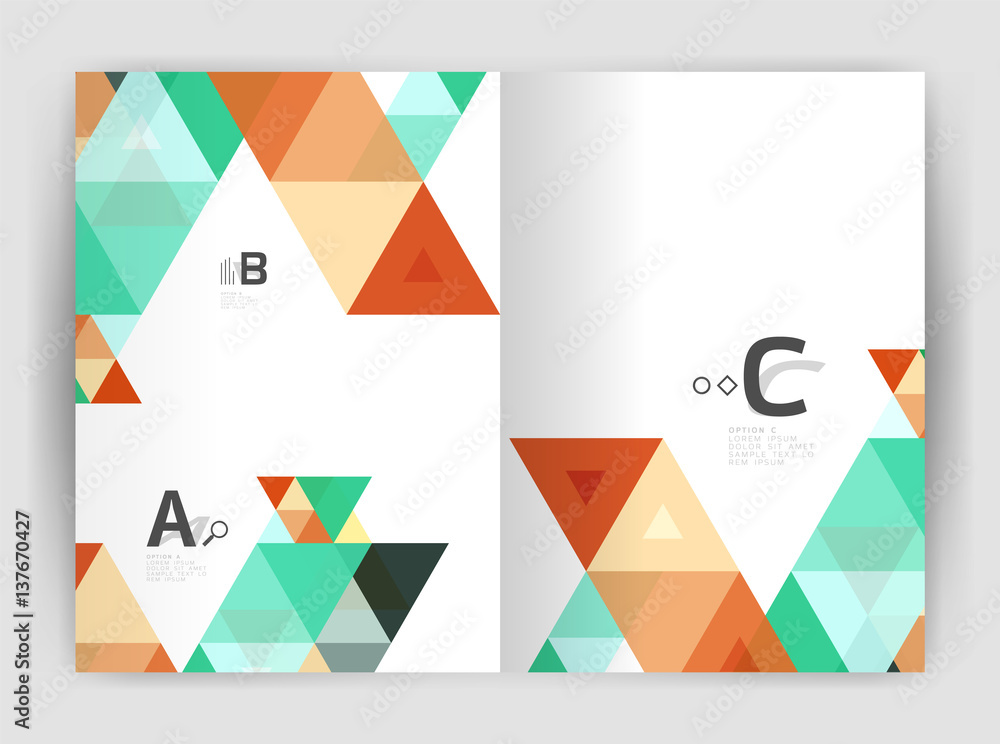 Print template modern elegant background triangle annual report