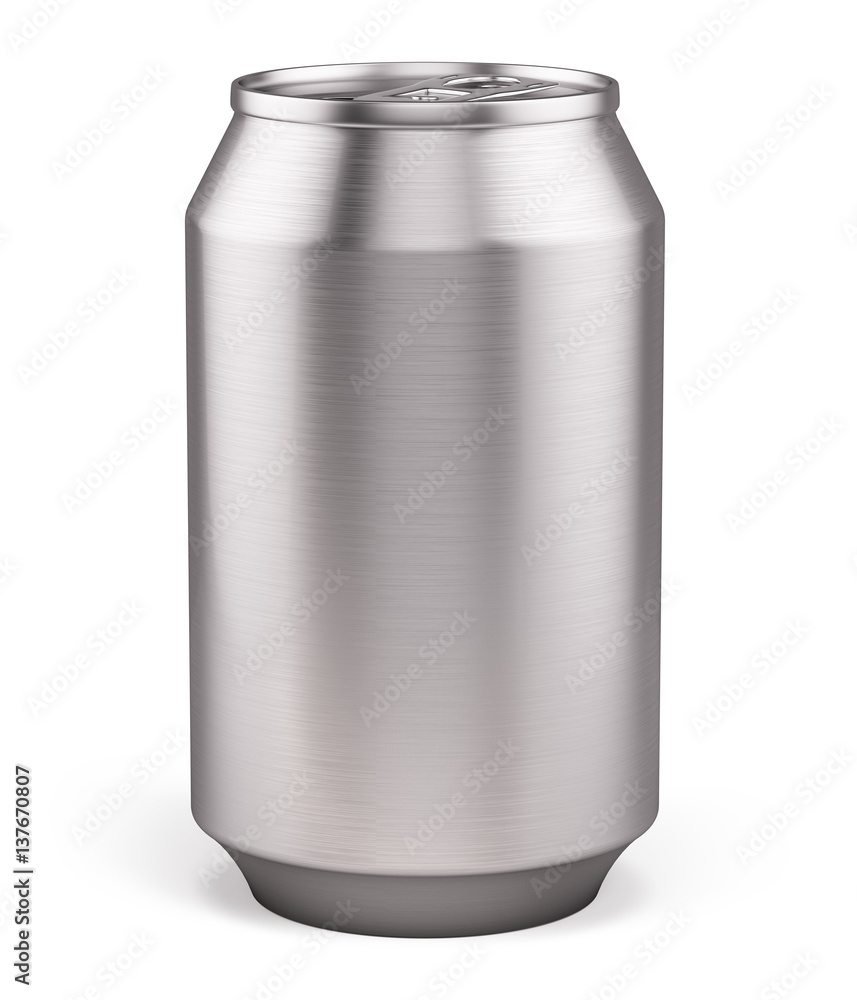 Blank Aluminium Can for beer, soft drinks, alcohol, soda, cola, juice, water isolated on white. 3d rendering template Blank Aluminium Can for beer, soft drinks, alcohol, soda, cola, juice, water isolated on white. 3d rendering template