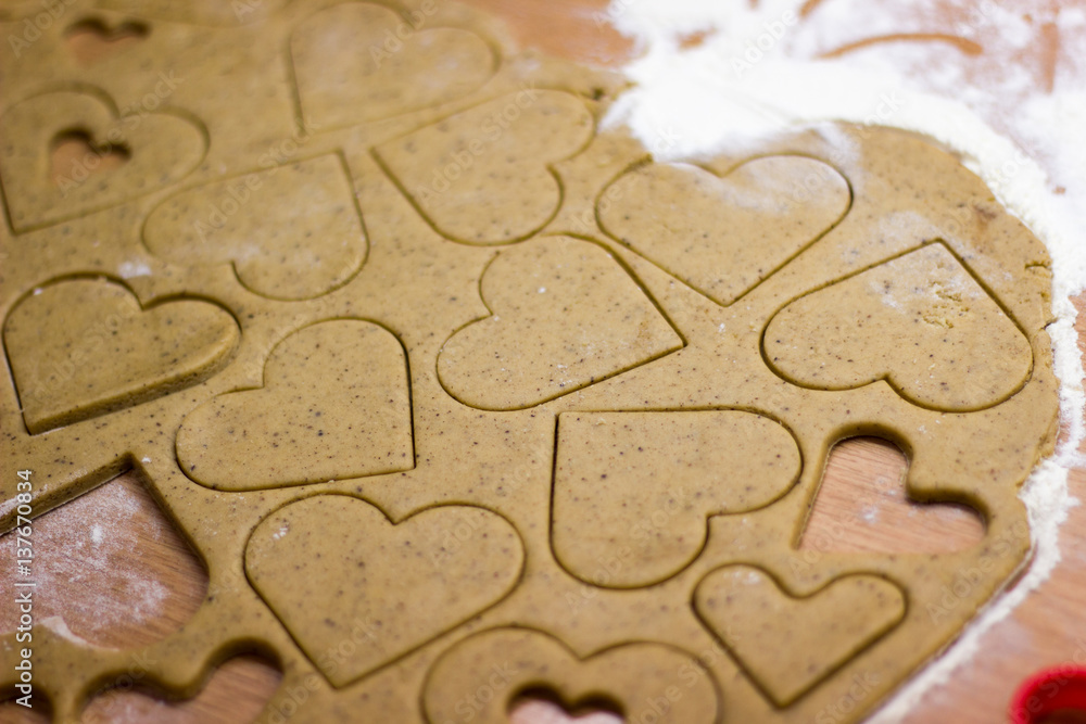 Hearts and shapes for the dough Hearts and shapes for the dough