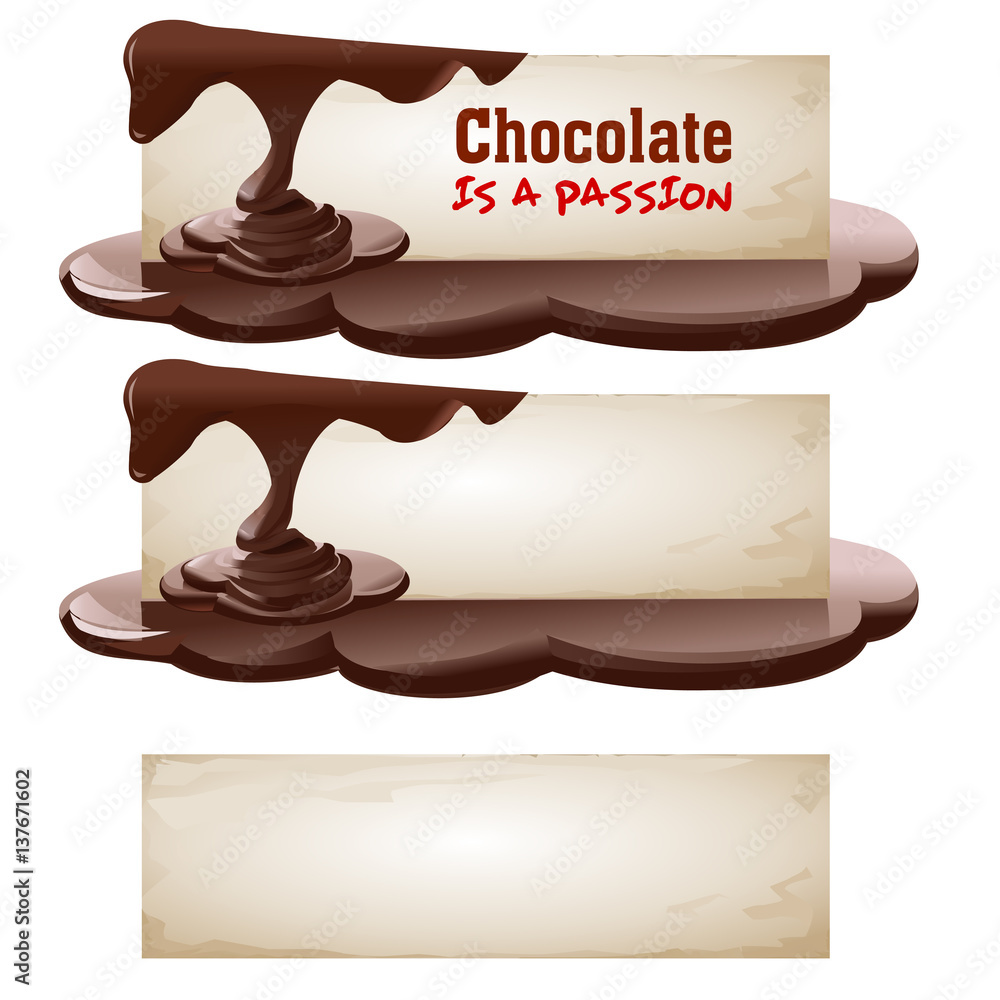 Set of vector chocolate banners. Set of vector chocolate banners.