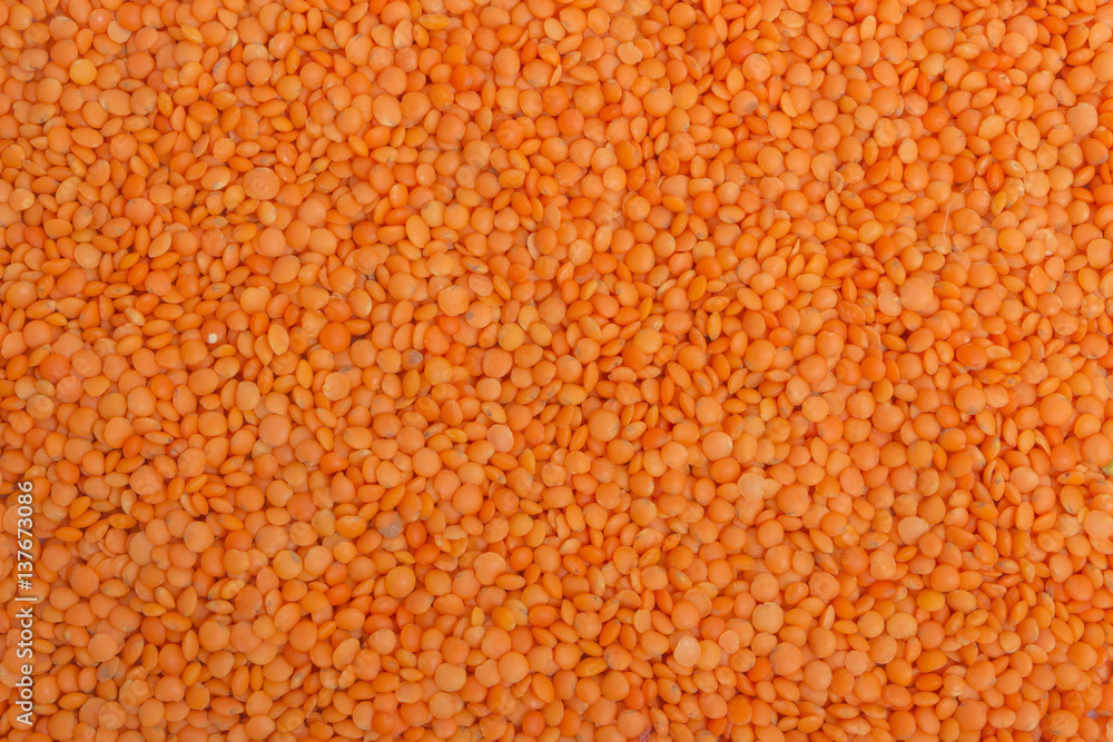 texture of lentils grains closeup