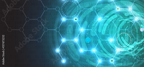 Technology security concept. Modern safety digital background