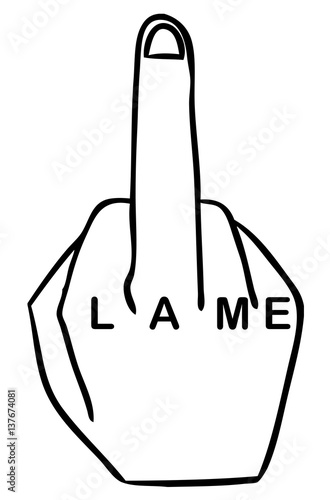word cartoon middle finger