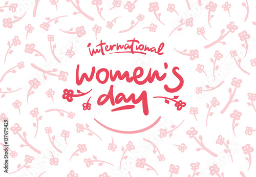 International womens day lettering vector logo postcard