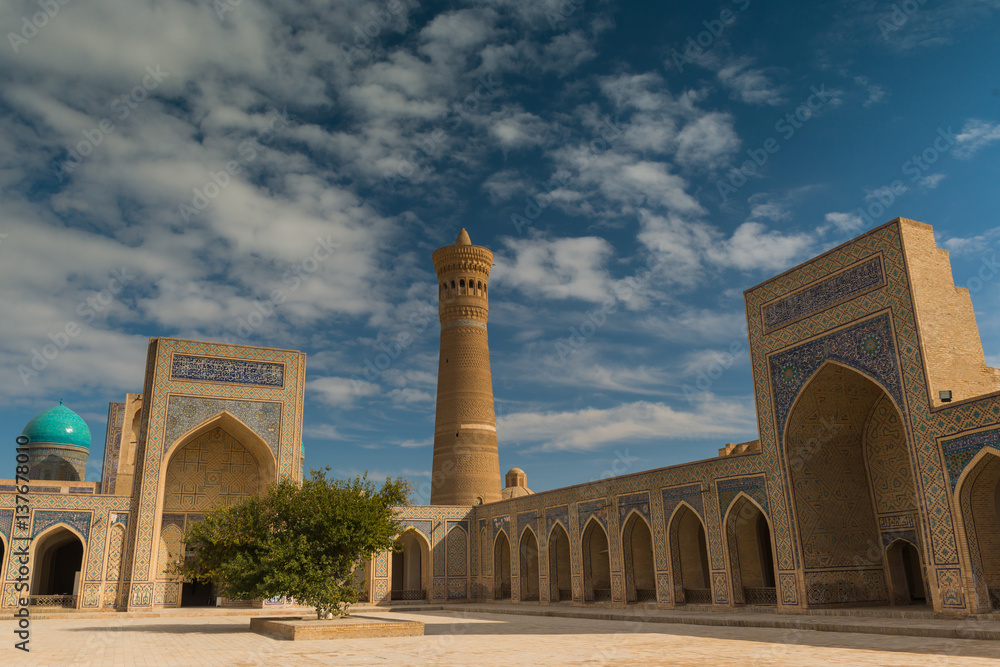 The large courtyard of Kalyan Mosque in Bukhara, Uzbekistan