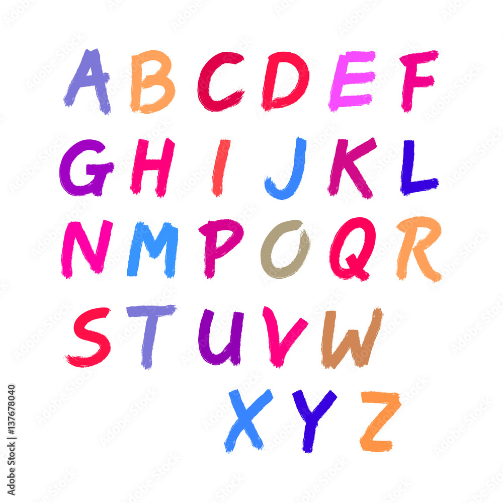 Latin alphabet, the numbers paint brush. Vector Latin alphabet, the numbers paint brush. Vector