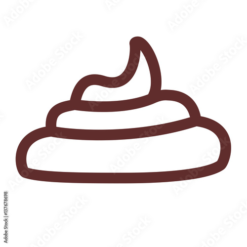 Large pile of fresh shit. Linear thin line vector illustration