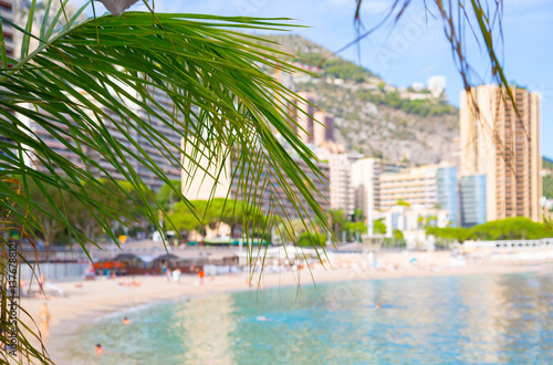 Monte Carlo. Page du Lavotto, the only public beach of Monaco