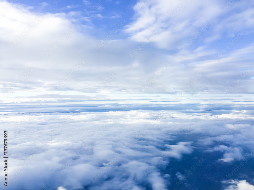 Cloudscape. Blue sky and white cloud. Sunny day Cloudscape. Blue sky and white cloud. Sunny day