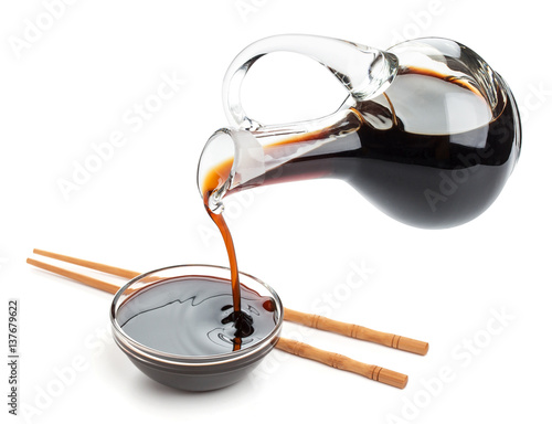 Soy sauce isolated on white