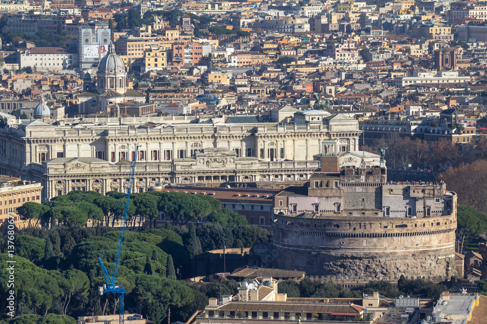 Panorama view of Rome from Saint Peter Cathedrale