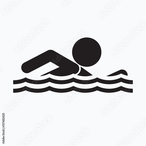 swim icon, vector image