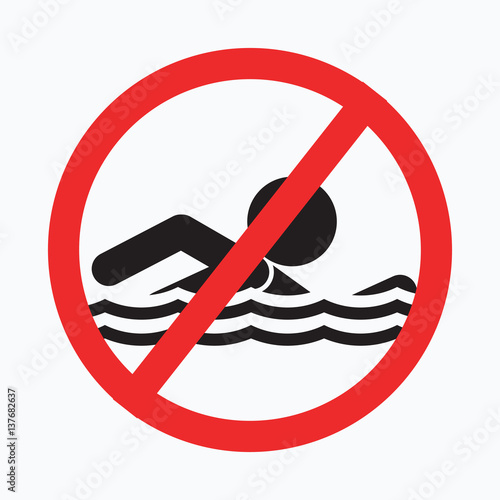 no swimming, vector image