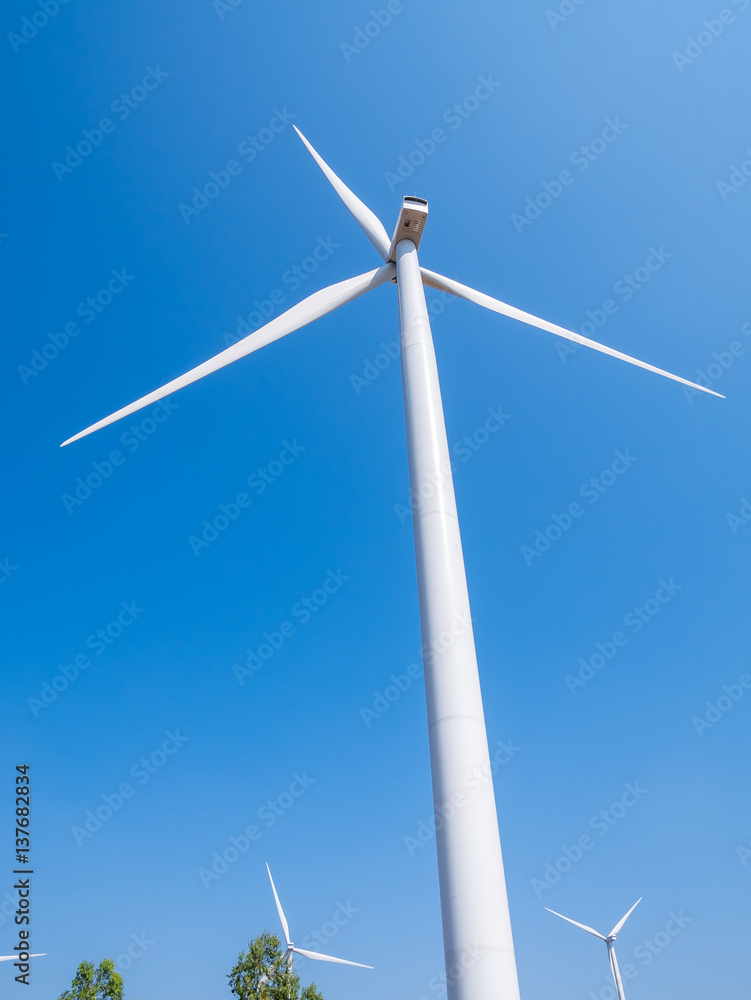 Wind turbine for electricity production on the mountains and beautiful sky. Wind turbine for electricity production on the mountains and beautiful sky.