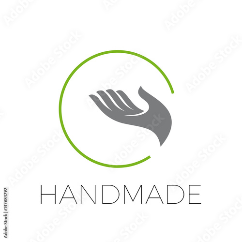 vector sign handmade. hand in abstract shapes