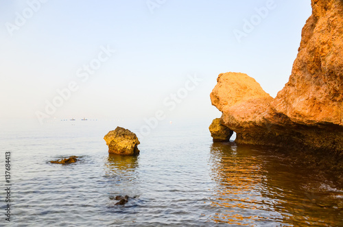 Rocks on the shore of the Red Sea. Egypt, Sharm El Sheikh.