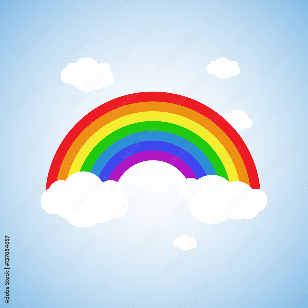 Rainbow icon flat. Homosexual minority concept icon Rainbow icon flat. Homosexual minority concept icon