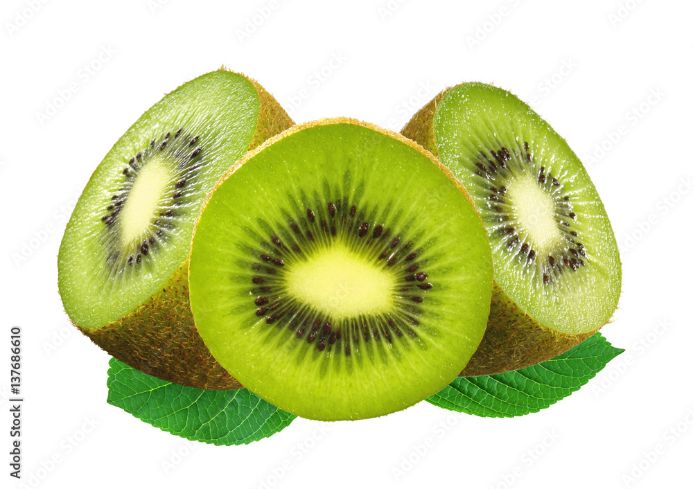 Fototapeta premium Juicy kiwi fruit isolated on white