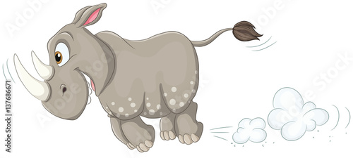 Rennendes Nashorn - Vektor-Illustration