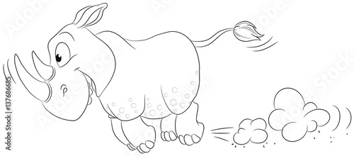 Rennendes Nashorn - Vektor-Illustration