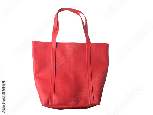 Red women bag isolated on white background..