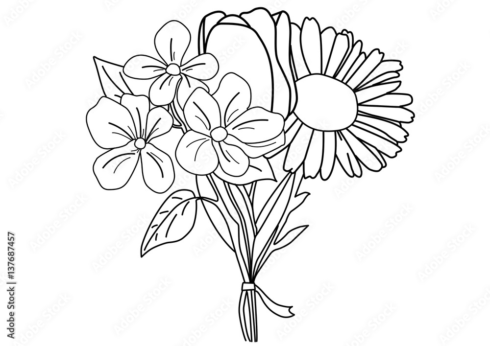 Flower Bouquet Stroke Picture Flower Bouquet Stroke Picture