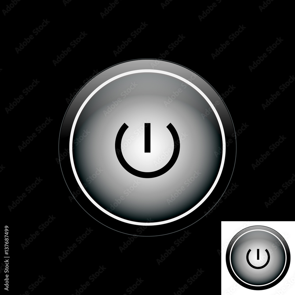 Grey button with power icon