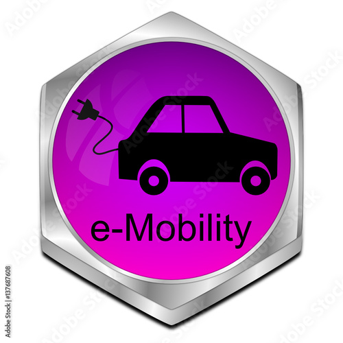 e-Mobility Button - 3D illustration