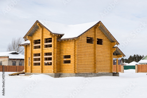 Log house structure wood building home exterior