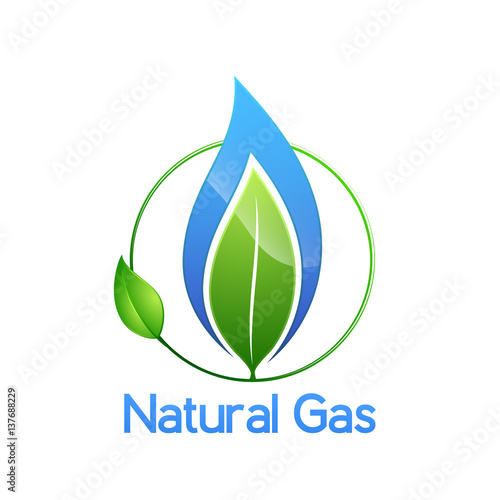 Natural gas logo, isolated on white, vector