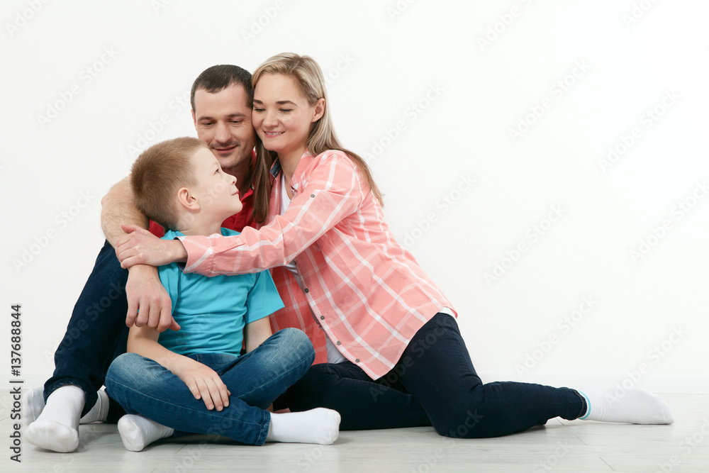 happy family mother and father playing with baby at home happy family mother and father playing with baby at home