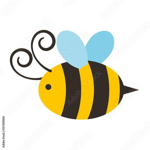 cute bee flying icon vector illustration design