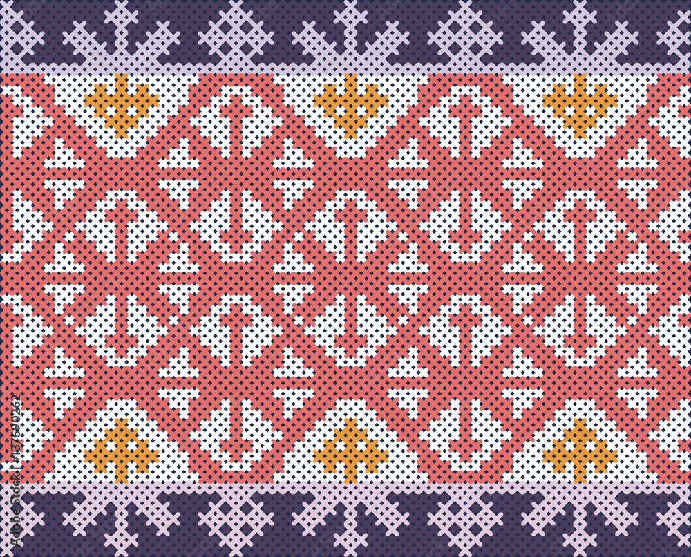 Fototapeta premium Fabric with petit point motif